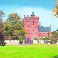 Picture/Ken Macpherson, Inverness. GV showing huge lawns in front of Anne Goag's Beaufort Castle.